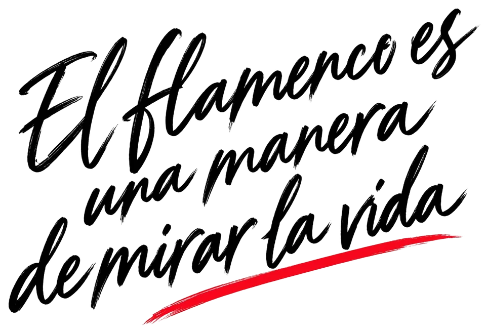 Frase escrita a mano: «El flamenco es una manera de mirar la vida»
